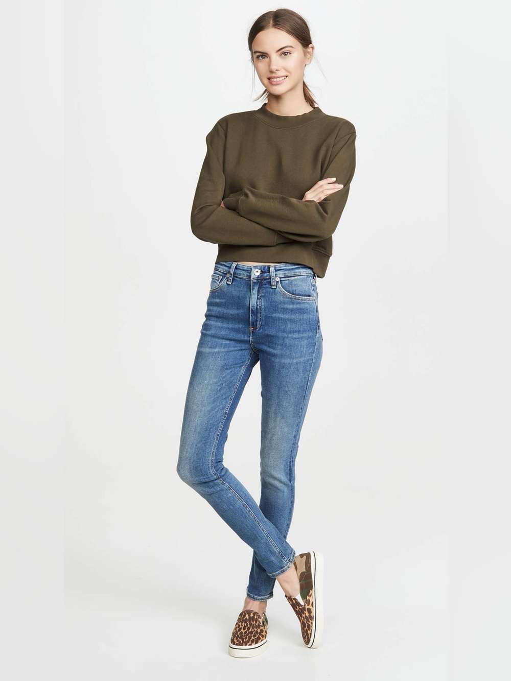 Rag & Bone Womens nina High Rise Med Wash Skinny Jeans
